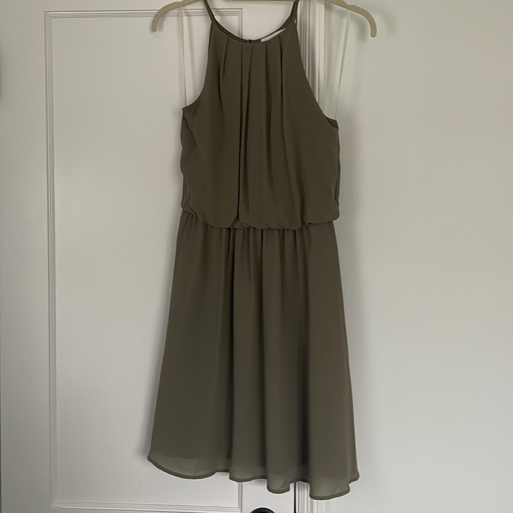 LUSH Green Halter Mini Dress